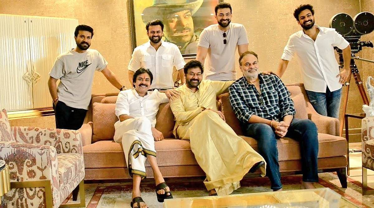 Chiranjeevi, Ram Charan, Pawan Kalyan pose in epic Konidela family ...