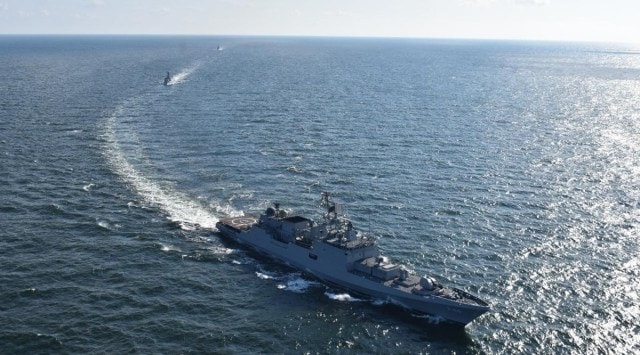 It mentioned that the task group includes Guided Missile Destroyer INS Ranvijay, Guided Missile Frigate INS Shivalik, Anti-Submarine Corvette INS Kadmatt and Guided Missile Corvette INS Kora | Representational image/Twitter (@indiannavy)