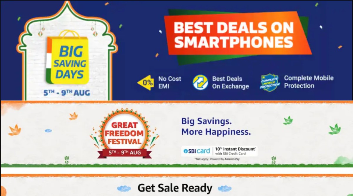 Amazon Great Freedom Festival and Flipkart Big Saving Days sale on