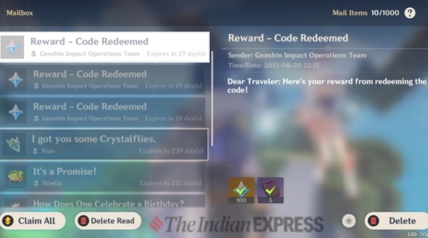 Genshin Impact 2.4 Redeem Codes January 2022: Use this Code to get the  exclusive rewards for the month - Inside Sport India