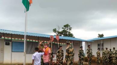 I-day celebration, Independence Day flag hoisting, I-day flag hoisting, Independence Day bsf, Independence Day malkangiri, I-day Odisha, naxal area, Indian express