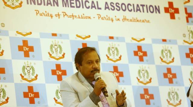 Indian Medical Association (IMA) president Dr J A Jayalal. (Express Photo by Praveen Khanna)