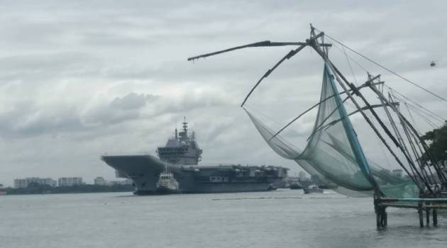 india aircraft carrier, india aircraft carrier, india aircraft carrier sea trials, kochi, ins vikrant, indian navy, indian express news