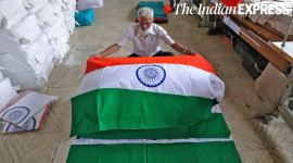 Independence Day, Independence Day 2021, Indian Independence Day, flags, making of the Indian flag, making of the tricolour flag, photos, indian express news