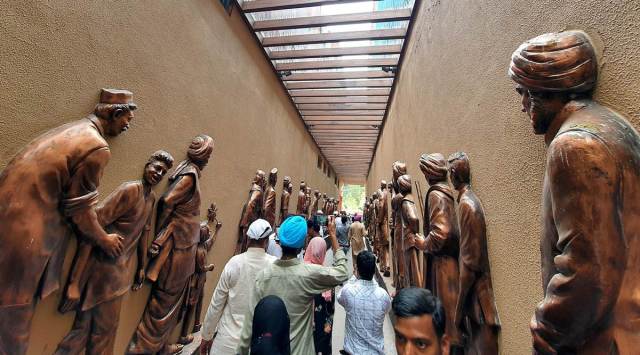 The passage leading to the  Jallianwala Bagh in Amritsar after renovation. (Illustration by Rana Simranjit Singh)