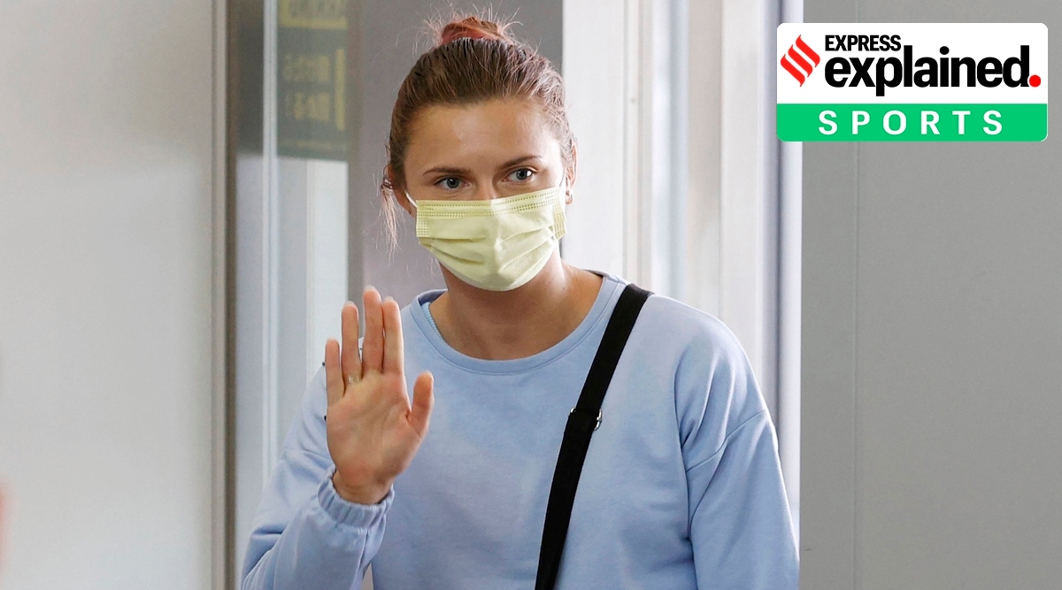 Narita: Belarusian Olympic sprinter Krystsina Tsimanouskaya waves as she leaves Narita International Airport in Narita, east of Tokyo Wednesday, Aug. 4, 2021. (AP)