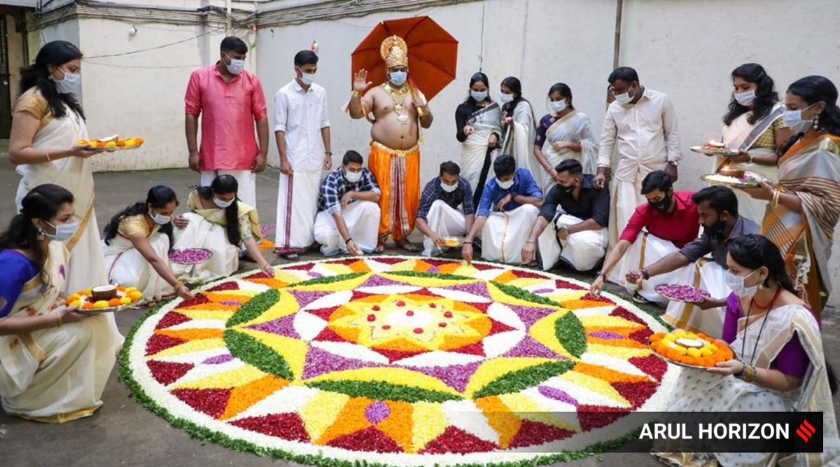 Pookalam onam pattern rangoli Cut Out Stock Images & Pictures - Alamy