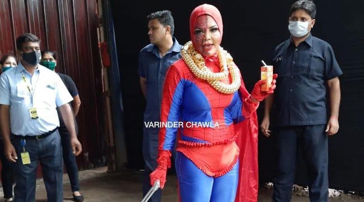 Rakhi Sawant Ka Sex - Rakhi Sawant transforms into desi spider-woman, Aly Goni says make her Bigg  Boss | Entertainment News,The Indian Express