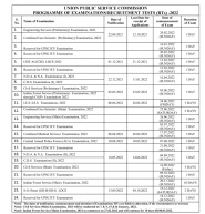 2022 Exam Schedule