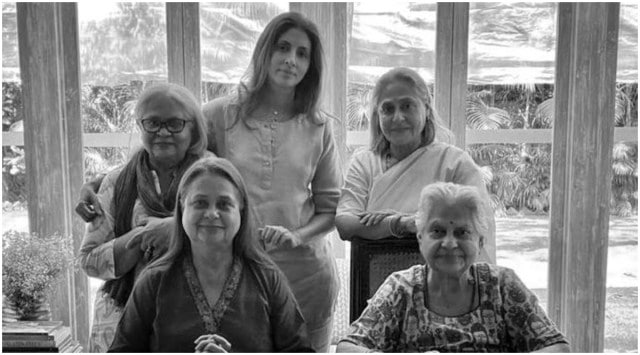 Shweta Bachchan with mother Jaya Bachchan, grandmother Indira Badhuri and aunts Rita Verma and Nita Ross. (Photo: Shweta Bachchan/Instagram)