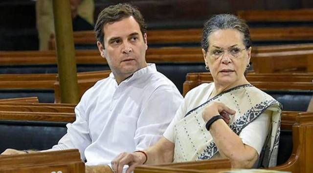 Congress interim president Sonia Gandhi party leader Rahul Gandhi. (File/PTI)