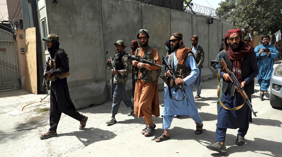 Taliban fighters patrol in Wazir Akbar Khan neighborhood in the city of Kabul, Afghanistan, Wednesday, Aug. 18, 2021. (AP)