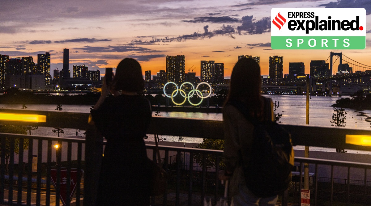 The Olympic rings in Tokyo, July 11, 2021. (The New York Times: Hiroko Masuike)