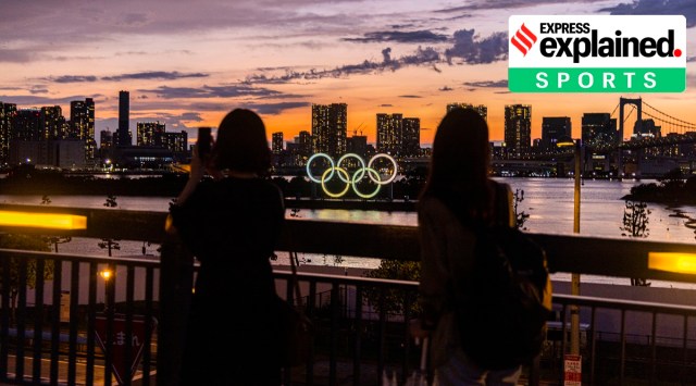 The Olympic rings in Tokyo, July 11, 2021. (The New York Times: Hiroko Masuike)