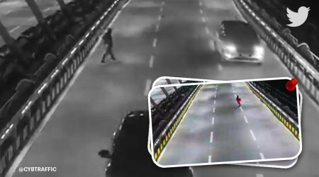 Cyberabad, Hyderabad, Cyberabad police, man running on the road, dancing man on the road, trending news, indian express trending, indian express