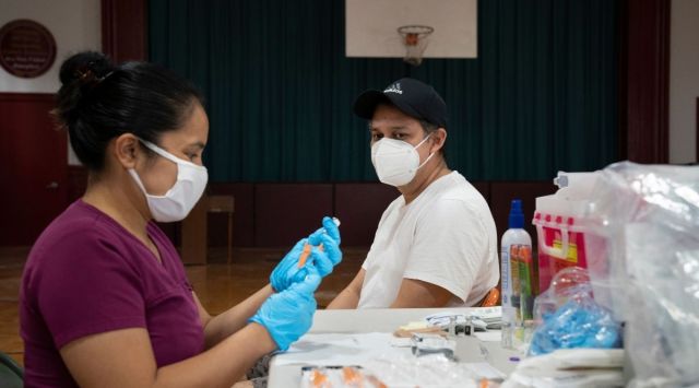 A vaccination clinic at a Catholic Church in the Bronx borough of New York. (The New York Times)
