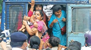 Kolkata: BJP MLA, others held during stir