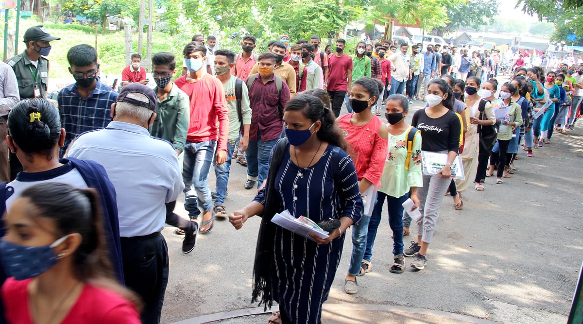 According to statistics issued by the Karnataka Examinations Authority (KEA), 1,62,439 (80.48%) candidates appeared for the biology examination while 1,89,522 (93.90%) appeared for the mathematics test on Saturday.  (File Photo)
