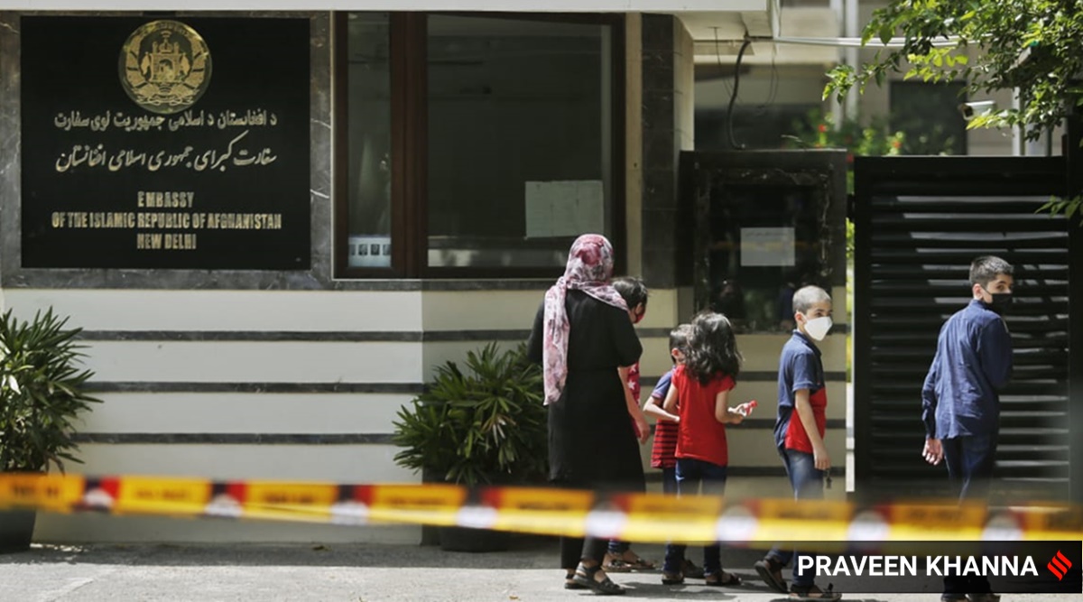 Outside Afghanistan embassy in Delhi, fear and uncertainty: ‘Fled from Taliban 5 years ago, we know what they can do’