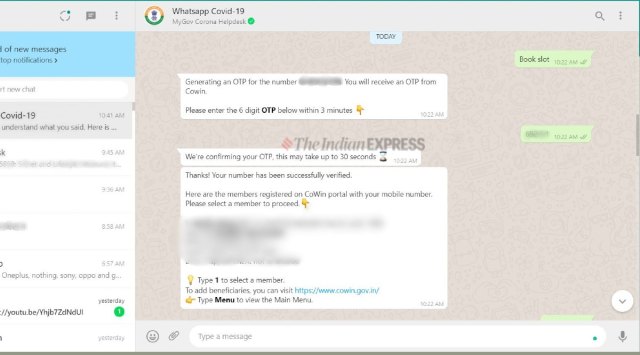 How to easily book vaccination slot on WhatsApp | Technology News - The ...