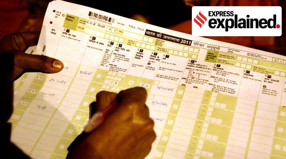 An employee collects data during the last census in New Delhi (Express Archive)