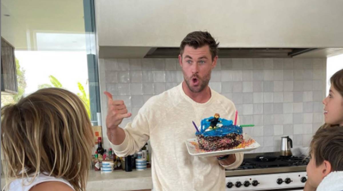 Chris Hemsworth's children bake special birthday cake for dad; see pics |  Lifestyle News,The Indian Express