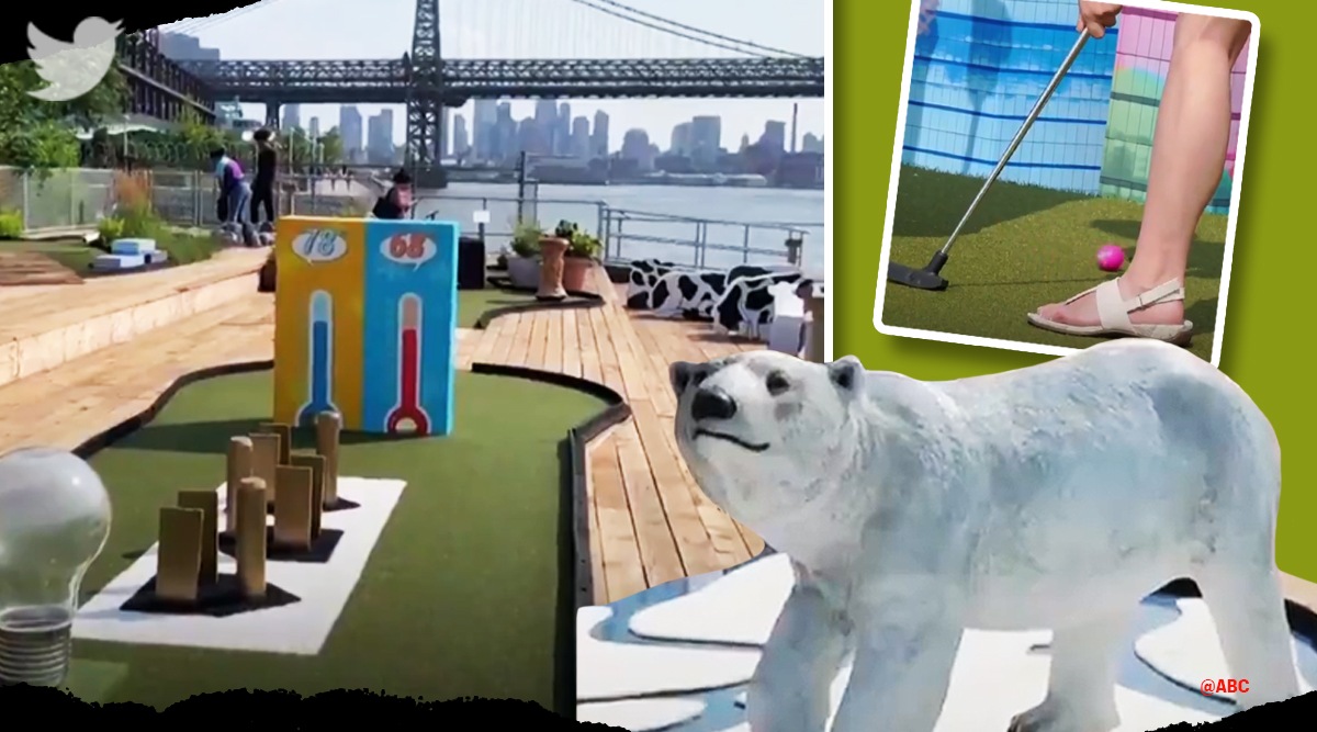 New York climate change-themed mini golf course, Climate-change, Climate-change twitter reactions, Climate-change trending, indian express, indian express news