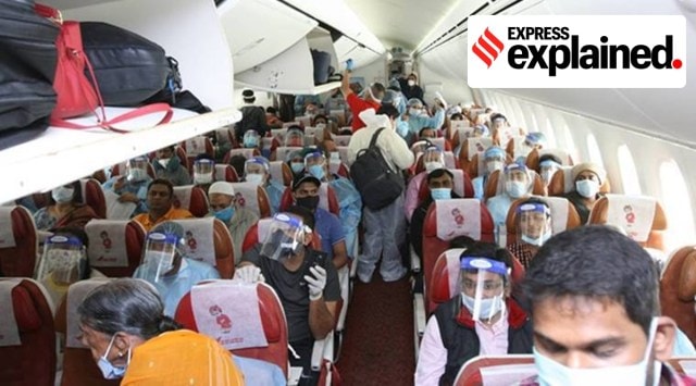 Travellers wearing face masks, shields and gloves on a flight during the pandemic (File photo)