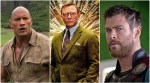 daniel craig, chris hemsworth, dwayne johnson