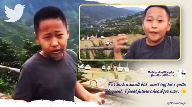 manipur, manipur cm, n biren singh, manipur cm inaugurate oxygen plants, psa manipur, young boy manipur cm reporting, viral videos, indian express