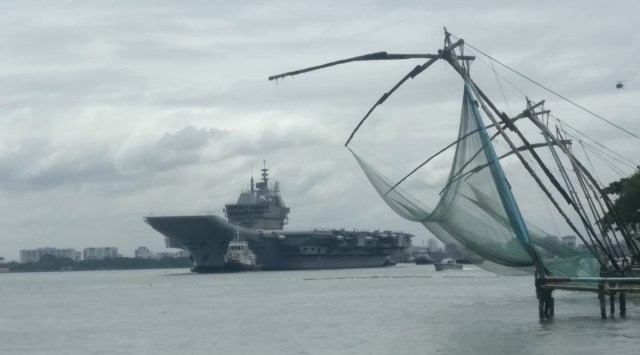 India's first indigenously designed and built aircraft carrier began sea trials off the coast of Kochi on Wednesday (Source: PR, Defence)
