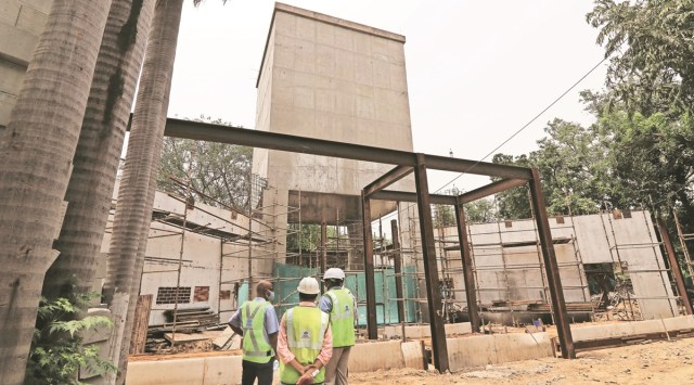 The tower is likely to clean air around a 1-km radius. (Express Photo: Abhinav Saha)