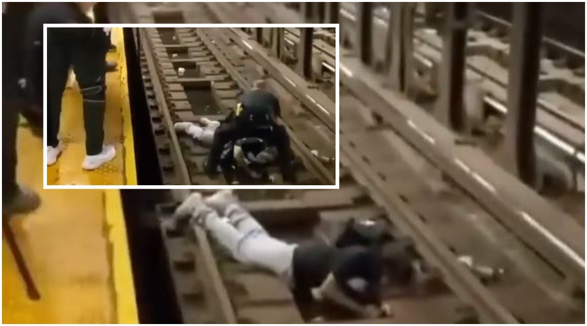 Watch Nypd Officer Commuter Save Man Who Fell On Subway Tracks Moments Before Train Arrived 5903