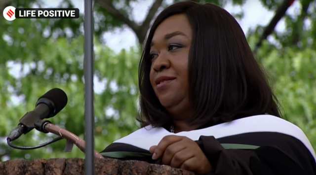 "Who you are today ... that's who you are," she said in conclusion. (Source: Dartmouth/Instagram)