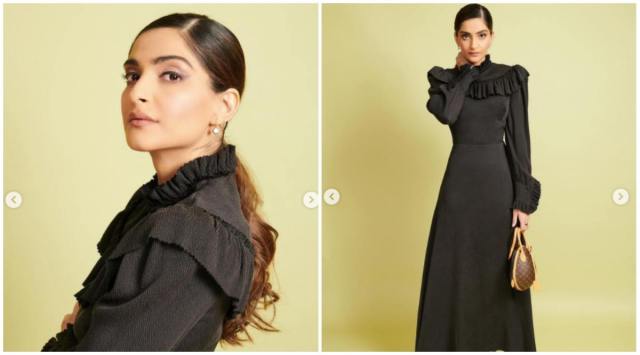 Sonam Kapoor takes a basic black dress and elevates it; check it out ...