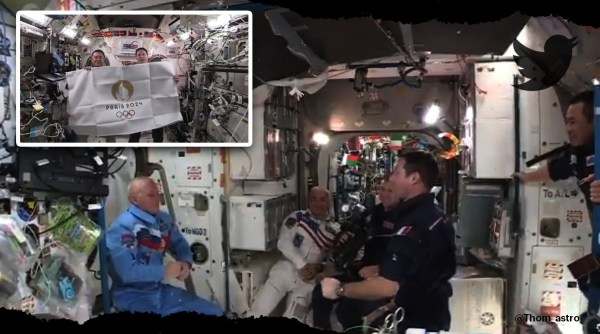 Astronauts closing ceremony 'Space Olympics' at ISS, tokyo olympics 2020, Tokyo2020 Olympics, Thomas Pesquet, twitter reactions, viral video, indian express, indian express news