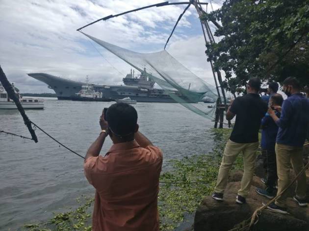 india aircraft carrier, india aircraft carrier, india aircraft carrier sea trials, kochi, ins vikrant, indian navy, indian express news