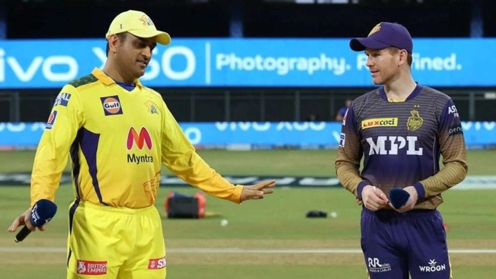 MS Dhoni Of CSK With Eoin Morgan Of KKR (Sportzpics/IPL)