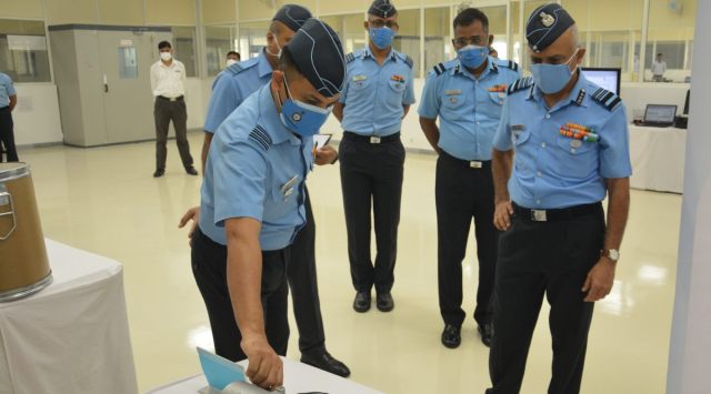Air Marshal Shashiker Choudhary at BRD in the city.  (Express)