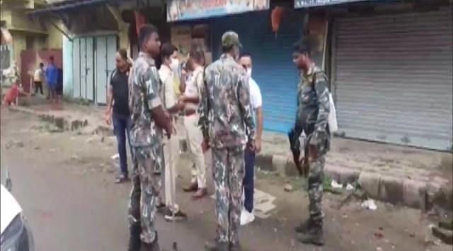 Security personnel near BJP MP Arjun Singh's Kolkata residence following the attack. (ANI)