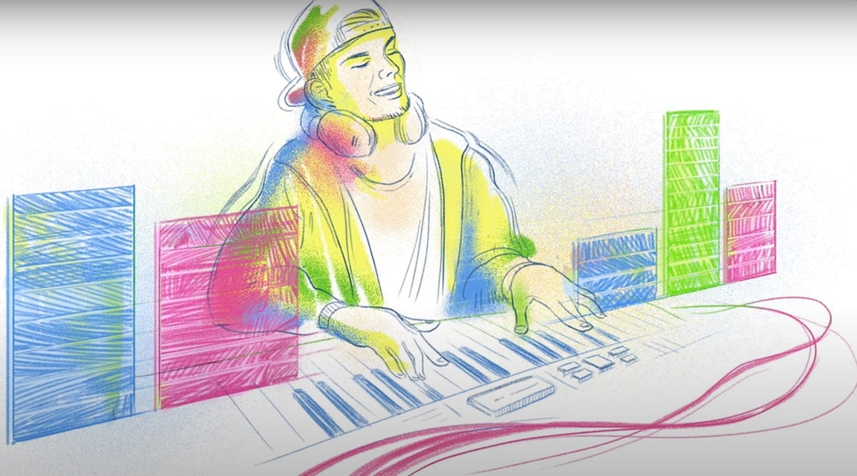 The video doodle set to one of Avicii's most iconic tracks “Wake Me Up,” is created by artists Alyssa Winans, Olivia When, and Sophie Diao. (Source: Screengrab)