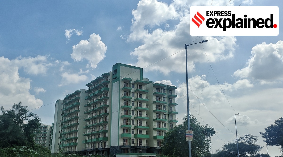 Empty DDA flats in New Delhi. (Express Photo: Abhinav Saha, File)