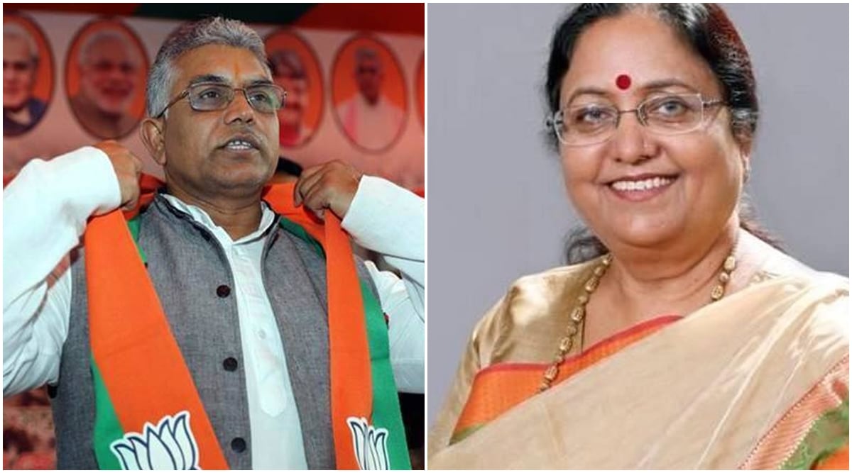 BJP leader Dilip Ghosh and Baby Rani Maurya. 