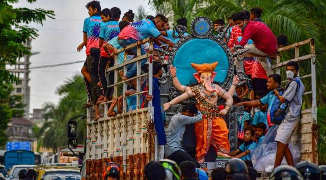 Meanwhile, police personnel have been deployed at important locations for Ganesh visarjan. Police have appealed to citizens to avoid crowding and follow Covid-19 norms strictly. (PTI)