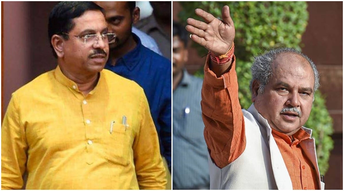 Union Ministers Pralhad Joshi and Narendra Singh Tomar have been appointed observers in Gujarat to help choose Vijay Rupani's replacement at the earliest. (FIle Photos)