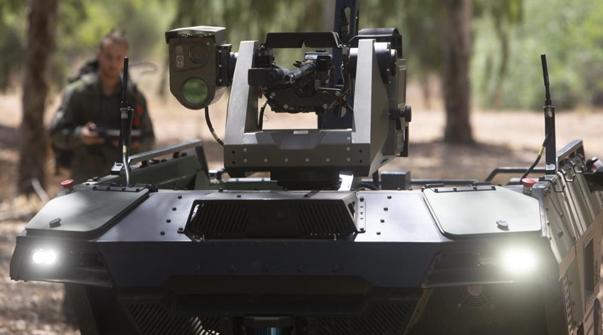 Israel, Israeli defence, Israel armed robot,Gaza, Palestinians, israel army, Palestine, Palestinian militants, REX MKII, Israel Aerospace Industries, indian express, indian express news, world news, current affairs