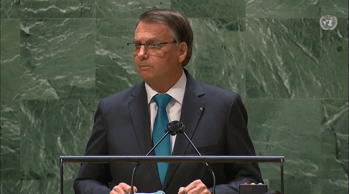 Brazil President Jair Bolsonaro at the UNGA. (Screengrab/UN)