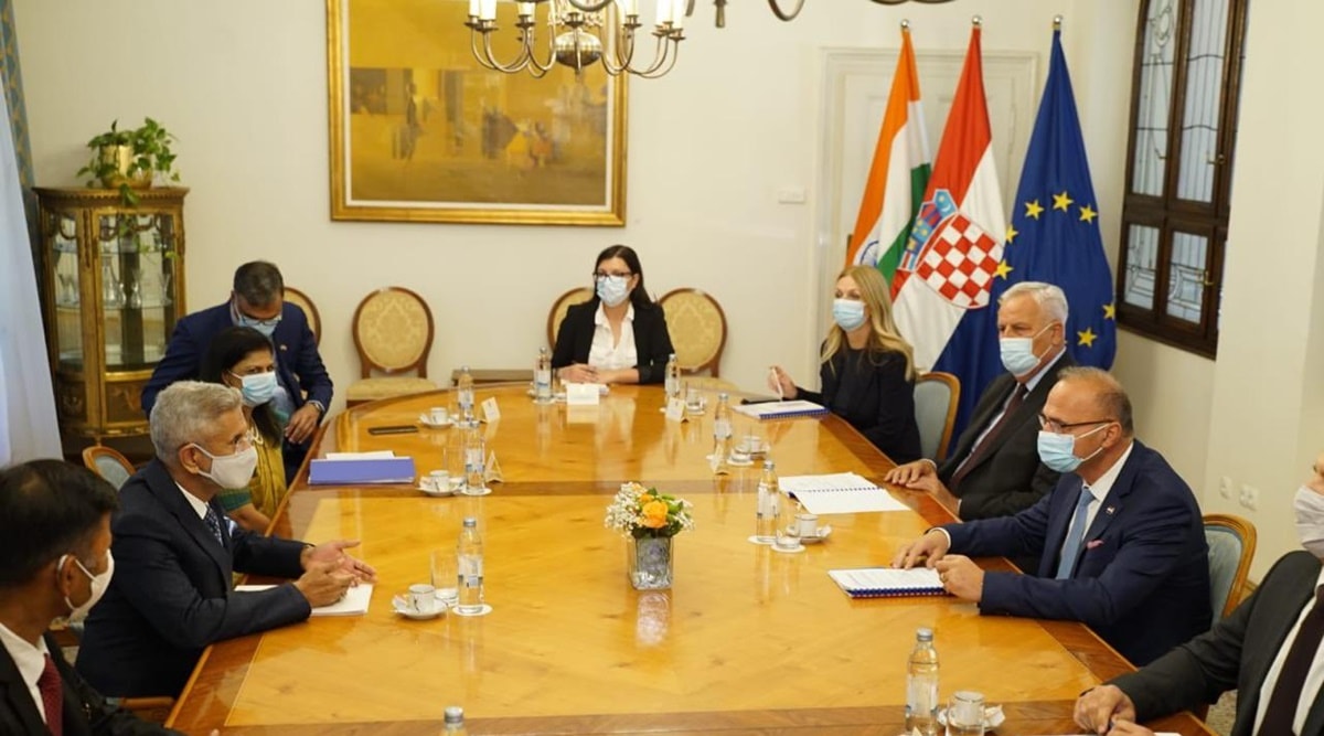 S Jaishankar was speaking at a joint press conference along with his Croatian counterpart Gordan Grlić-Radman. (Twitter/Dr. S. Jaishankar)