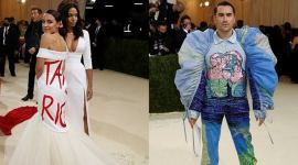 Met Gala 2021, Met Gala 2021 news, Met Gala 2021 theme, Met Gala 2021 red carpet, Met Gala 2021 guest list, Met Gala 2021 date and time, Met Gala 2021 outfits, Met Gala 2021 fashion, Met Gala 2021 celebs who made statements with their fashion, Met Gala 2021 powerful outfits, indian express news