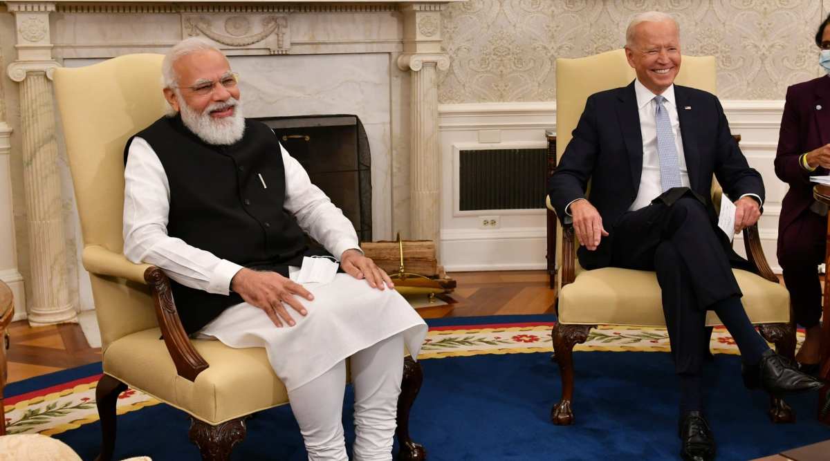 PM Narendra Modi with US President Joe Biden at the White House for bilateral engagement. (Photo: Twitter/@narendramodi)